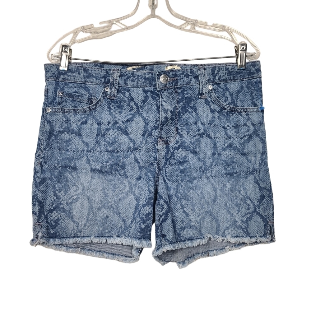 Seven7 Blue Python Indigo Snakeskin Print Denim W… - image 1